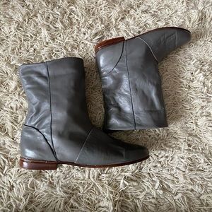 Dexter Vintage 80s Leather Women’s Boots Cuff New Wave Boots, 9N